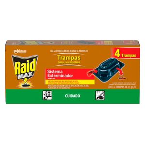 Insecticida Max trampas 4und. x16gr Raid