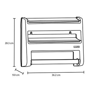 Portarollos 35cm x 9.7cm x 27.5 Triple Blanco