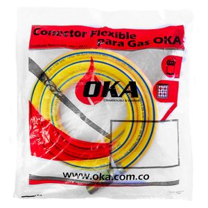 Conector de gas pvc 150cm 3/8x1/2m Oka