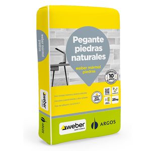Pegante piedras naturales 25kg gris Argos