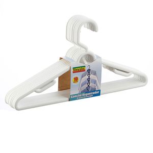 Gancho plástico organizador x10und. blanco Vanyplas