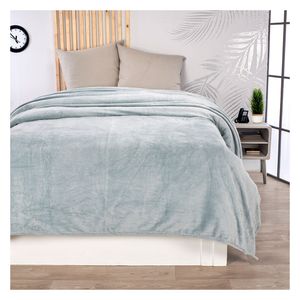 Cobija flannel sencillo verde eucalipto Wamsutta