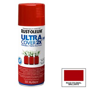 Pintura de spray 430ml Ultra cover 2X rojo colonial brillante Rust-Oleum