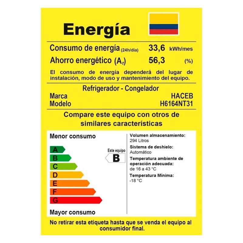 Nevera Haceb No Frost 311 Litros Manija Integrada - Titanio - Haceb