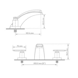 Grifería lavamanos mezcladora 12.7mm 8" Piana Gricol
