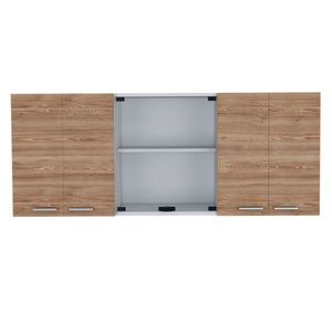 Gabinete de Cocina Superior 150 Vidrio RTA Blanco + Miel