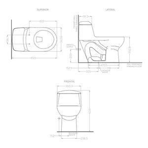 Sanitario one piece Smart redondo blanco Corona