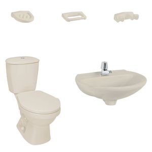 Combo sanitario sin pedestal Laguna 4.8L  Bone Corona