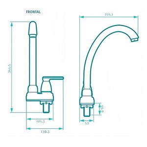 Grifería para lavaplatos 53mm sencilla Nogal Lt Grival