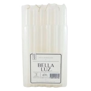 Vela Acanalada Blanca 400gr Pack x12Und BELLA LUZ