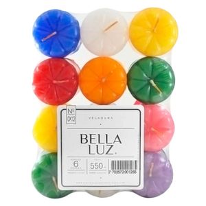 Veladora Colore OOx12 4x4cm 550gr x12Und BELLA LUZ