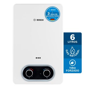 Calentador de paso a Gas Natural 6 Litros Tiro Forzado Bosch