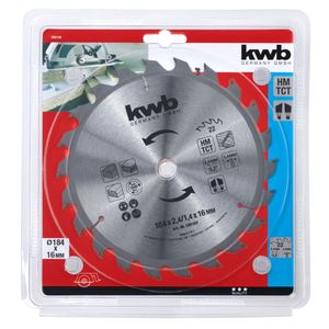 Disco de sierra 7 1/4" x 5/8" 22 dientes KWB