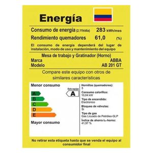 Estufa de Piso Abba - Gas Propano 4 puestos AB 201-5 GT G
