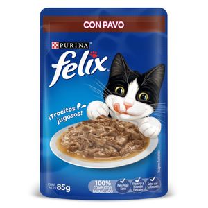 Alimento húmedo para gatos purina sabor pavo en salsa x85g Felix