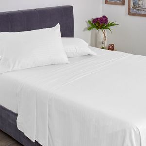 Juego de sábanas sencillo moderno microfibra 85 g blanco Wamsutta