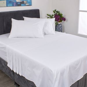 Juego de sábanas sencillo moderno 144H blanco Wamsutta