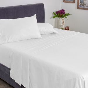 Juego de sábanas extradoble moderno microfibra 85 g blanco Wamsutta