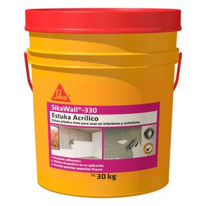 Estuco acrílico plástico interiores y exteriores blanco x30kg Sika
