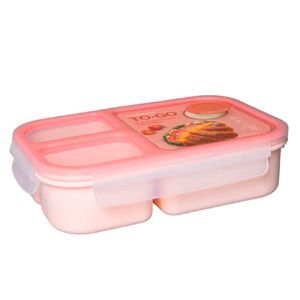 Recipiente dividido con tapa 980 ml rosado Estra
