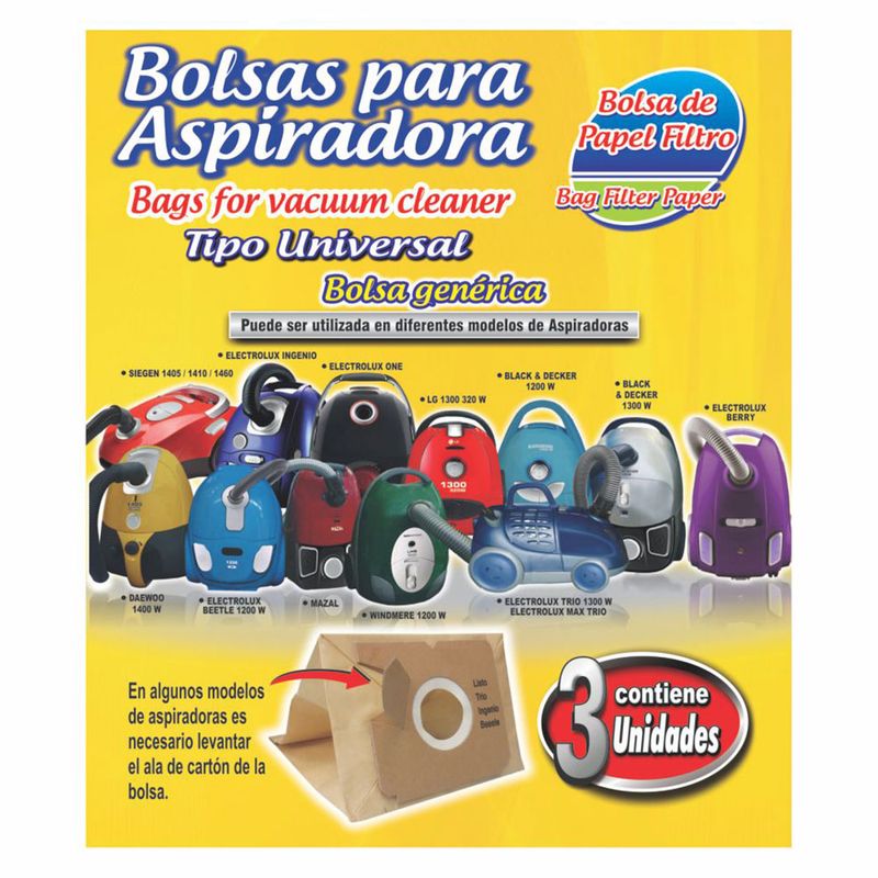 Bolsa Universal Para Aspiradoras Todo Los Modelos 2 Unidades