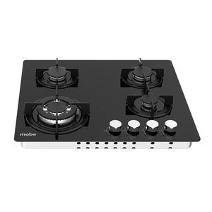 Cubierta de de empotrar gas 60cm vidrio negro