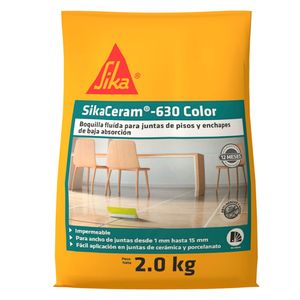 Adhesivo cerámico sikaceram-630 color 2 kg gris garza Sika