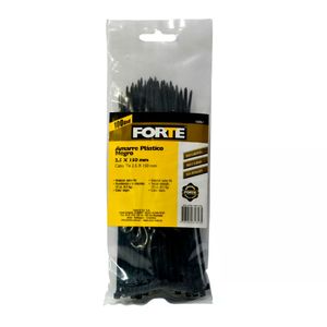 Amarre plástico negro 2.5x150mm x100und Forte