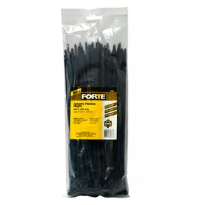 Amarre plástico negro 4.8x300mm x100und Forte