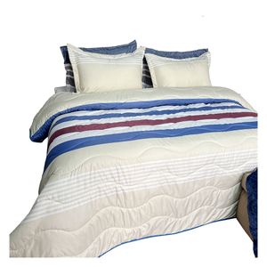 Quilt doble estampado 1000g blanco franja azul/rojo doble Krea