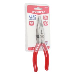 Alicate punta larga 8" naranjo Workpro