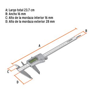 Calibrador pie de rey digital 6" Truper