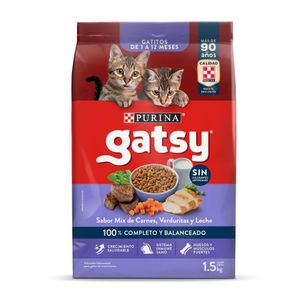 Alimento para gatito sabor carne verdura y leche x1.5kg Gatsy