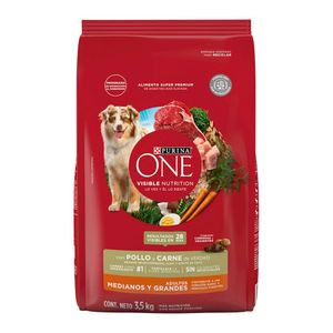 Alimento para perro adulto sabor pollo y carne x3.5kg Purina One