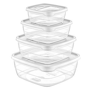 Hermético cuadrado x4piezas Cotidiana
