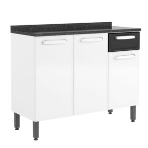 Mueble base de cocina evidence 120cm blanco/negro Bertolini
