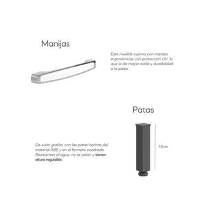 Mueble base de cocina evidence 120cm blanco/negro Bertolini