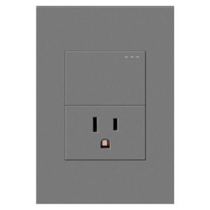 Toma corriente + interruptor Silver Luxury Mercury