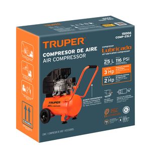 Compresor horizontal 3 HP x25lt 127V