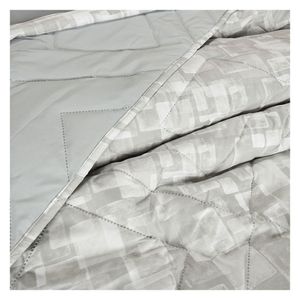 Cubrelecho + Juego de sábanas Extradoble cuadro/gris Wamsutta