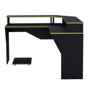 Escritorio Gamer 88.5x128x128cm Wengué/verde RTA