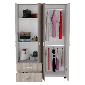 Clóset 4 puertas 180x120x47.35cm Ankora basic ceniza/blanco RTA