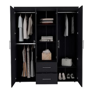 Clóset 4 puertas 177.9x150.3x50.4cm Bariloche eco wengué RTA
