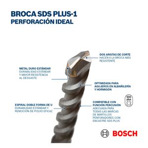 Broca SDS Plus-1 para concreto 3/16''x4''x6'' Bosch