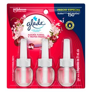 Set de 3 Repuestos aceites naturales frutos rojos x21ml Glade
