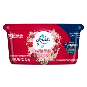 Ambientador gel lata alegría floral y frutos rojos x70g Glade