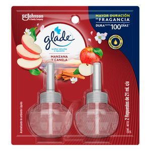 Set de 2 Ambientador aceites naturales manzana y canela x42ml Glade