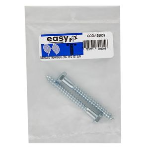 Tornillo Tirafondo 1/4" x 2 ½" Zincado x2und