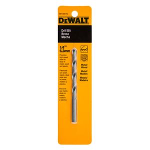 Broca 1/4" DW130014C Acero Rápido Metal Madera