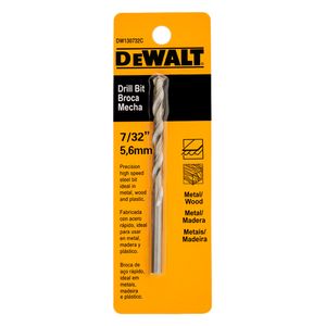 Broca 7/32" DW130732C Acero Rápido Metal Madera